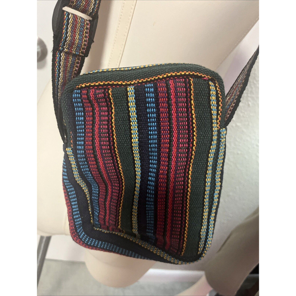 NWT Pink We Men’s Purse By Windhorse Hemp Fabric Zips Close Adjustable Strap - Picture 5 of 7